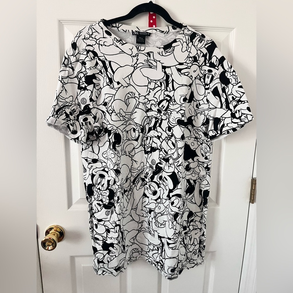 Zara Black and White Graphic Mini Dress